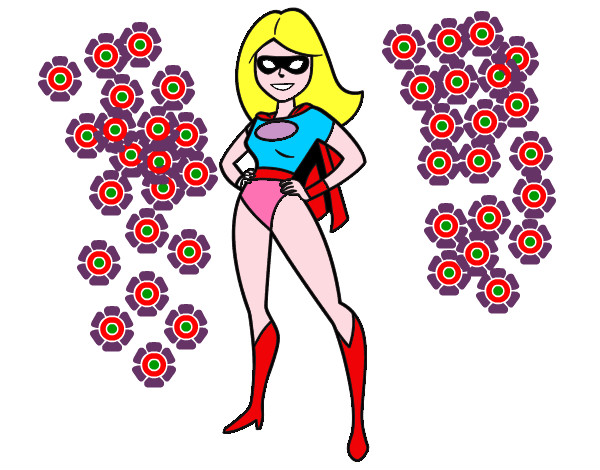 Dibujo Superheroina pintado por lindazilo