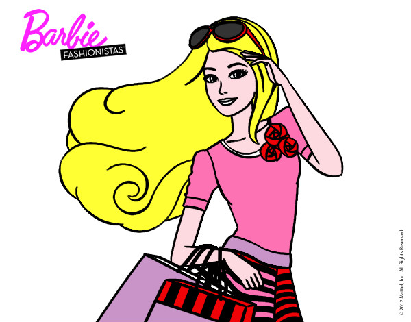 Dibujo Barbie con bolsas pintado por lindazilo
