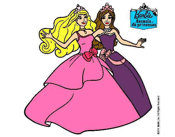 Dibujos De Barbie Escuela De Princesas Para Colorear Dibujosnet