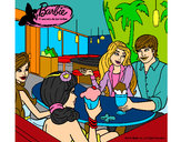 Dibujo Barbie y sus amigos en la heladería pintado por guiliana