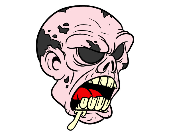 Dibujo Cabeza de zombi pintado por tetosimba