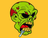 Dibujo Cabeza de zombi pintado por JAVIGUILLE