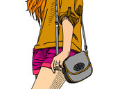 Dibujo Chica con bolso pintado por yireth
