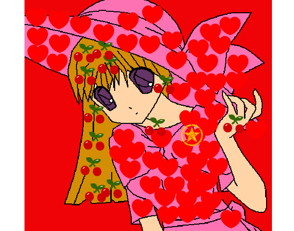 Dibujo Chica con sombrero pamela pintado por CG---