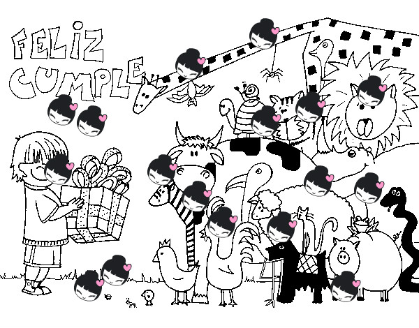 Dibujo Fiesta de animales pintado por negritha
