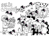 Dibujo Fiesta de animales pintado por negritha