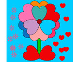 Dibujo Flor de corazones pintado por guiliana