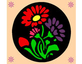 Dibujo Grabado con flores pintado por aketzali