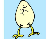 Dibujo Huevo con patas pintado por amalia