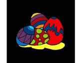 Dibujo Huevos de pascua pintado por amalia
