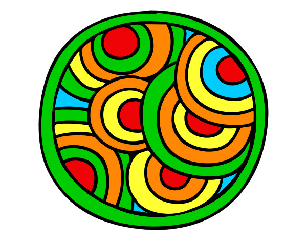 Dibujo Mandala circular pintado por rafafa