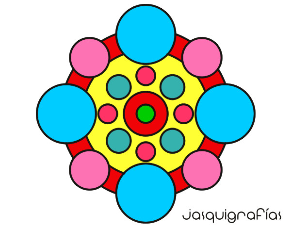 Dibujo Mandala con redondas pintado por mary8cruz
