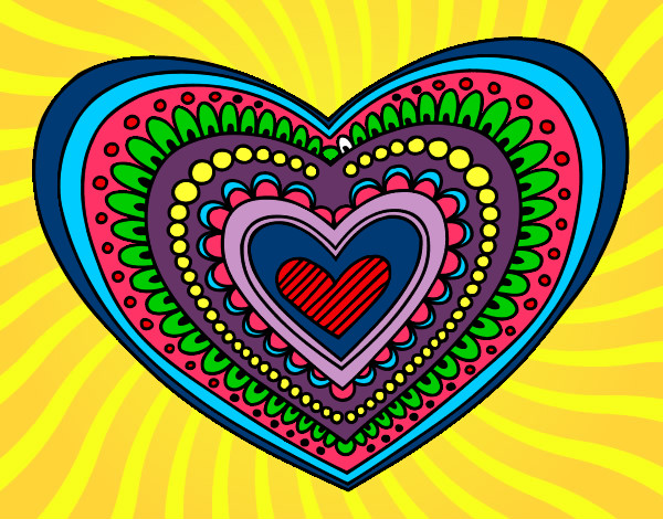 Dibujo Mandala corazón pintado por nanemazman