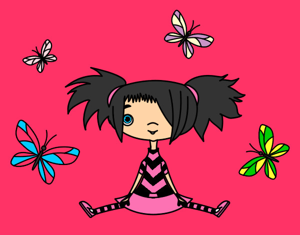 Niña con mariposas