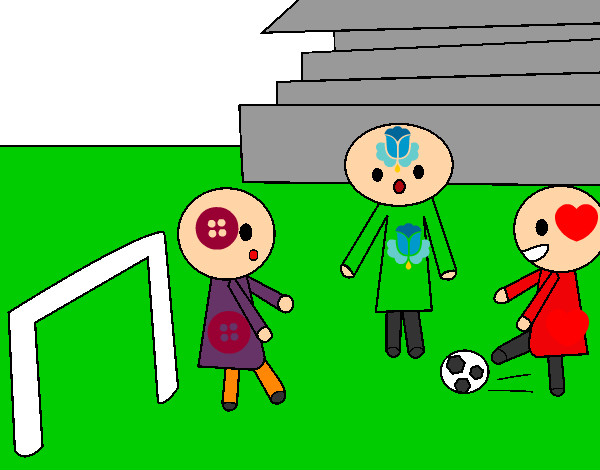 Dibujo Niños jugando a futbol pintado por guiliana