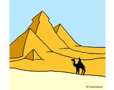 Dibujo Paisaje con pirámides pintado por mabelin