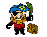 Dibujo Pirata con tesoro pintado por amalia