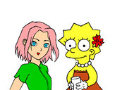 Dibujo Sakura y Lisa pintado por Camilas
