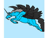 Dibujo Unicornio alado pintado por zing