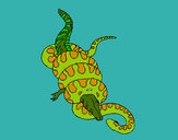 Dibujo Anaconda y caimán pintado por adricasa