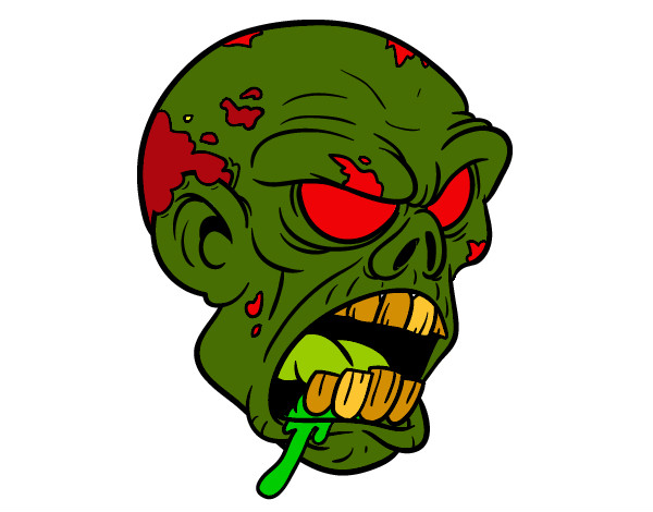 Dibujo Cabeza de zombi pintado por giulian