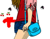 Dibujo Chica con bolso pintado por saritha5