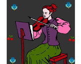 Dibujo Dama violinista pintado por gavio  