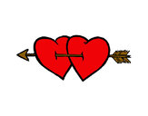 Dibujo Dos corazones con una flecha pintado por stevencito