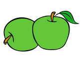 Dibujo Dos manzanas pintado por Blees_12