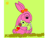 Dibujo Madre conejo pintado por 3128