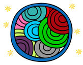 Dibujo Mandala circular pintado por violartina