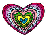 Dibujo Mandala corazón pintado por 25696