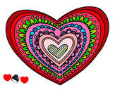 Dibujo Mandala corazón pintado por angiemoren