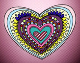 Dibujo Mandala corazón pintado por MarRC