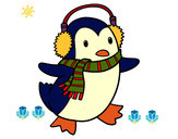 Dibujo Pingüino con bufanda pintado por angiemoren