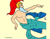 Dibujo Poseidón pintado por JAVIGUILLE