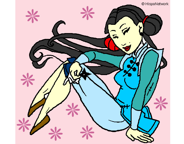 Dibujo Princesa ninja pintado por lilianserg