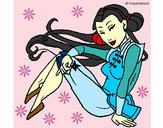 Dibujo Princesa ninja pintado por lilianserg