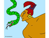 Dibujo Serpiente y guerrero pintado por adricasa