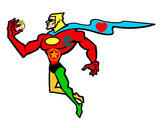 Dibujo Superhéroe poderoso pintado por jenaro