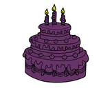 Dibujo Tarta de cumpleaños pintado por clarette