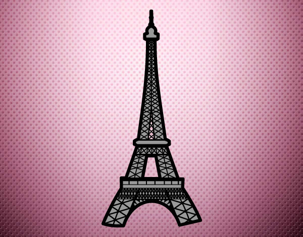 Dibujo Torre Eiffel pintado por happi