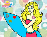 Dibujo Barbie va a surfear pintado por isi19