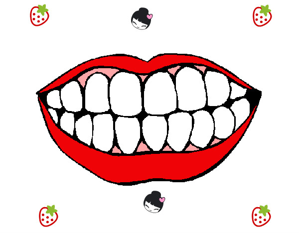 Dibujo Boca y dientes pintado por katilika