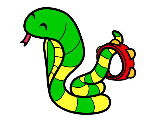 Dibujo Cobra con pandereta pintado por Saritha