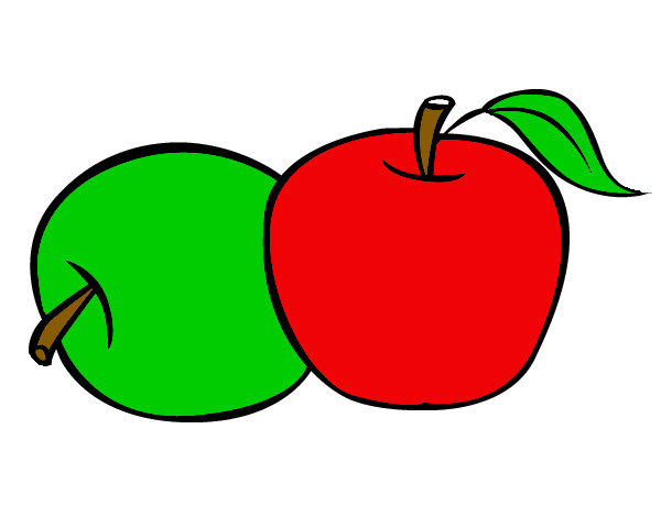 Dibujo Dos manzanas pintado por mack