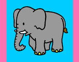 Dibujo Elefante bebe pintado por ladrillo