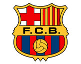 Dibujo Escudo del F.C. Barcelona pintado por SAETA