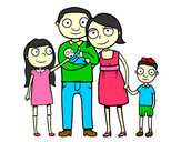 Dibujo Familia unida pintado por JCZX