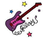 Dibujo Guitarra y estrellas pintado por natitaa